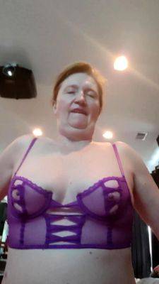 Wife Purple Lingerie Rides a Bull who skypes hubby - drtuber