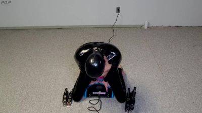 Sub Girl In Motorbunny Bondage - Sexy Dressed In Latex Rides A Sybian Like Fuck Machine In Bondage - hotmovs.com