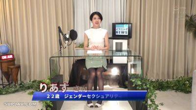 Japanese Babe news announcer must be able to read script under any circumstances - hotmovs.com - Japan
