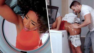 Misty Stone - Kyle Mason - Feeling up My Girlfriend's Ebony Mom Stuck in Washing Machine - MILFED - veryfreeporn.com
