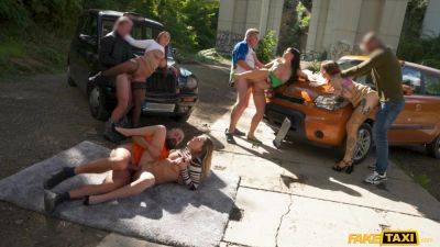 Rebecca Volpetti - Lady Gang - Great outdoor group sex scene with Lady Gang and Rebecca Volpetti - xtits.com - Czech Republic - Italy